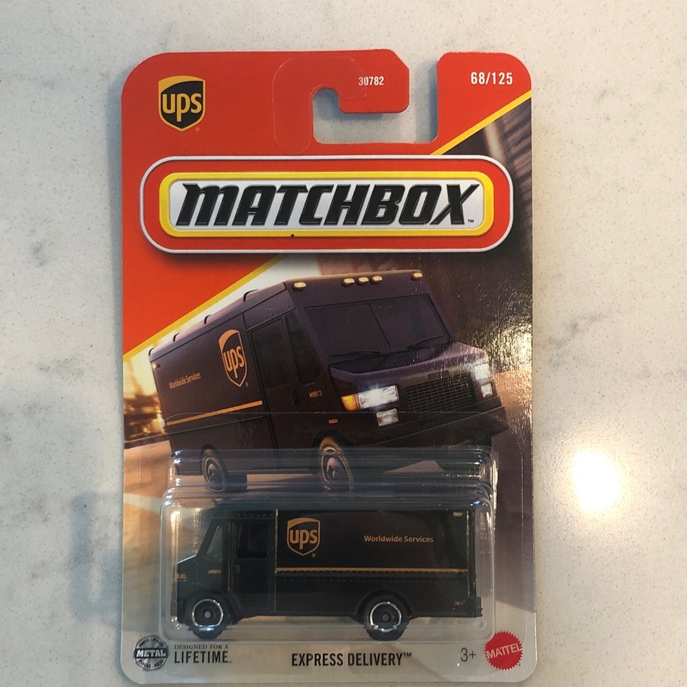 Mattel Matchbox UPS Delivery Truck - Black and Orange